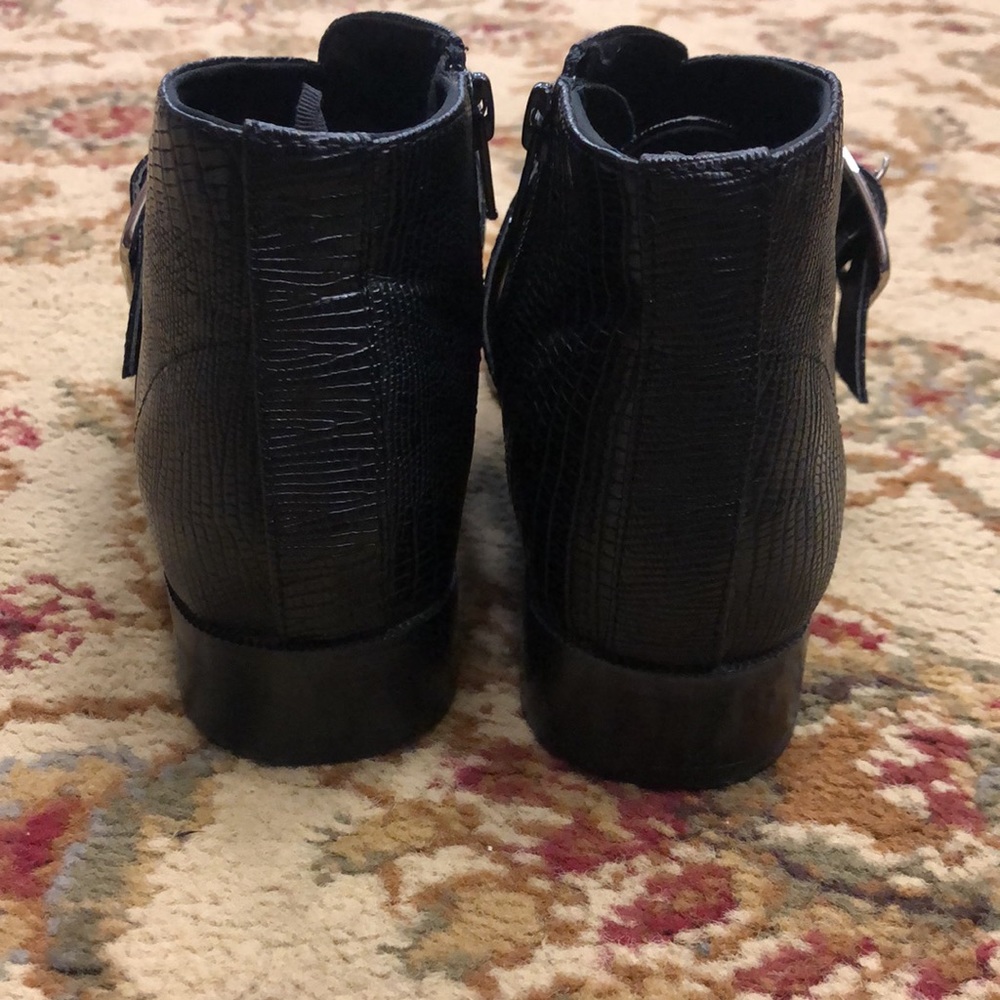 H&M boot black. Faux leather. Silver buckle. Size 38. EUC - Picture 3 of 4